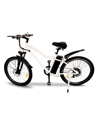 vélo électrique mixte blanc easy-watts e-mixte à batterie samsung proposant une autonomie de 50 km