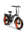 Vélo électrique fatbike pliant noir et orange
