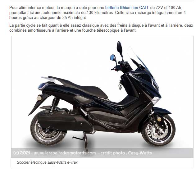 Maxi scooter electrique 125