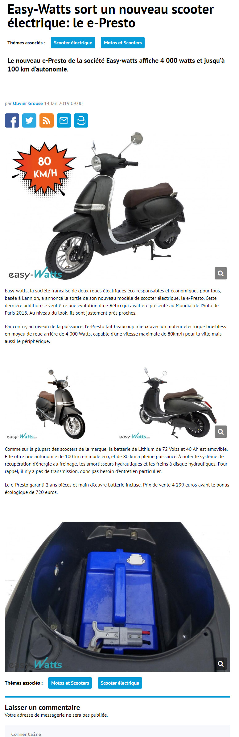 Nexxdrive présente le e-presto : notre scooter électrique 125 avec