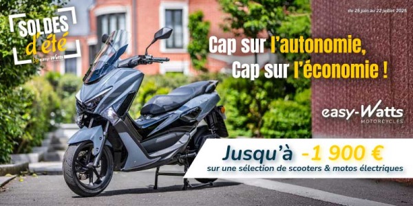 Soldes d’été chez easy-Watts : jusqu’à -1900 € sur nos scooters et motos électriques