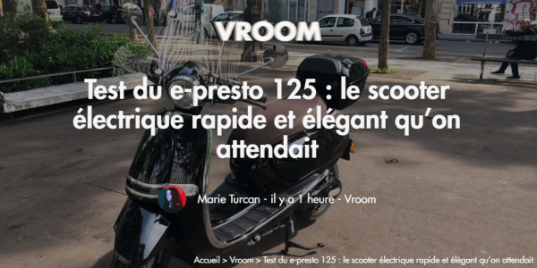 Test du scooter électrique 125 e-presto par Numerama